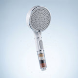 Capçal de dutxa filtrant AiguaPura amb gotes d'aigua
